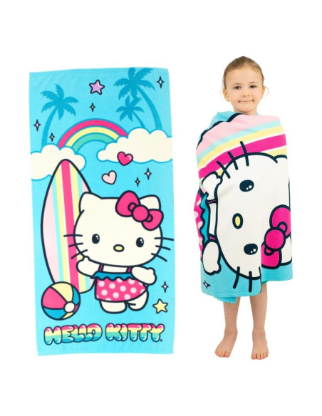 Toalla de Playa Franco Hello Kitty 100% Reciclada 147x71 cm