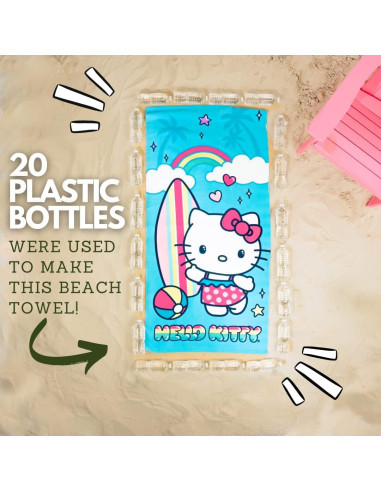 Toalla de Playa Franco Hello Kitty 100% Reciclada 147x71 cm