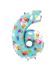 Globo de Aluminio Toyland Peppa Pig 66cm Números 1-6