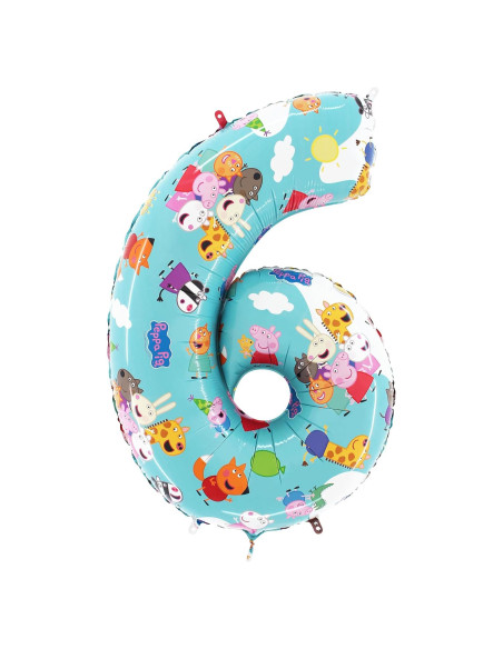 Globo de Aluminio Toyland Peppa Pig 66cm Números 1-6