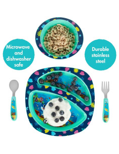 Vajilla Baby Shark The First Years 4 Piezas Azul 2