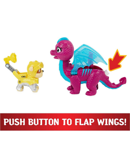 Figuras de Acción PAW Patrol Rubble y Dragón Blizzie Figuras de Acción PAW Patrol Rubble y Dragón Blizzie