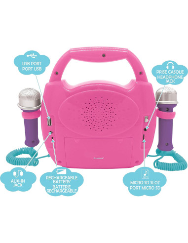 Reproductor Karaoke Infantil Lexibook MP320UNIZ Rosa