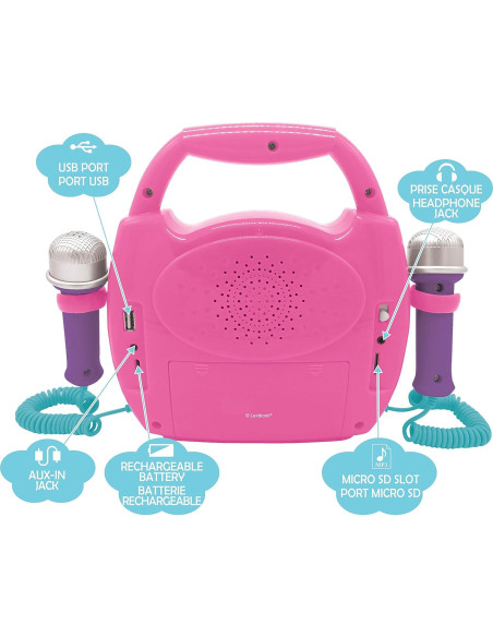 Reproductor Karaoke Infantil Lexibook MP320UNIZ Rosa