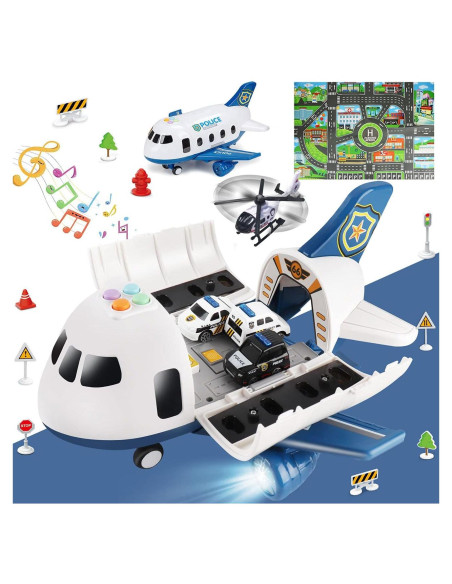 Dwi Dowellin Juguete 5 en 1 Avión y Coches Policía