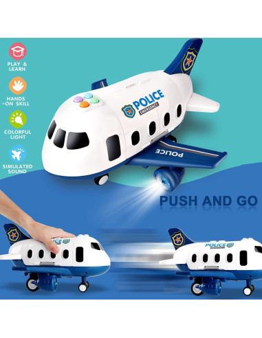 Dwi Dowellin Juguete 5 en 1 Avión y Coches Policía