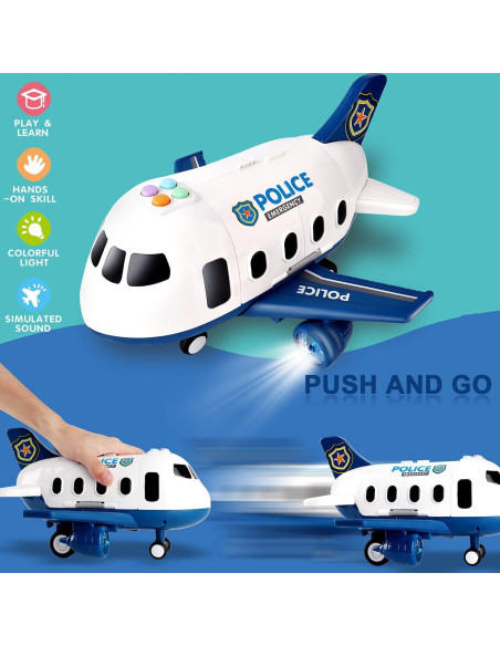 Dwi Dowellin Juguete 5 en 1 Avión y Coches Policía