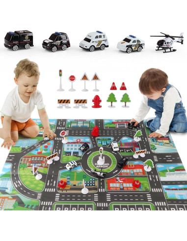 Dwi Dowellin Juguete 5 en 1 Avión y Coches Policía