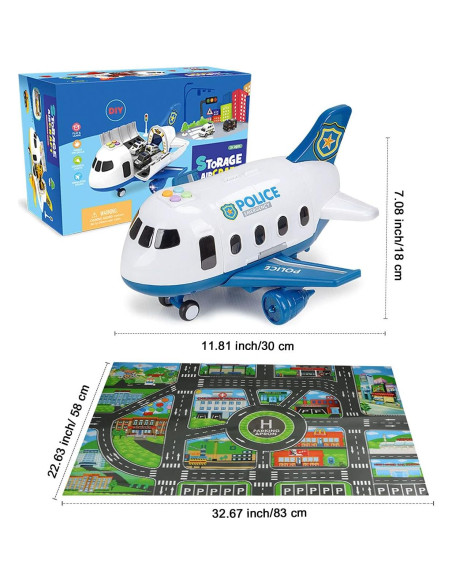 Dwi Dowellin Juguete 5 en 1 Avión y Coches Policía