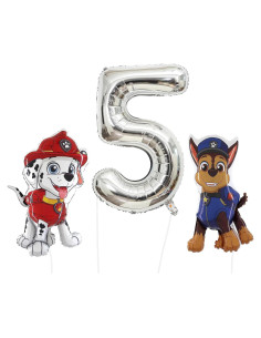 Paquete de globos Paw Patrol Toyland - Chase y Marshall 3 globos