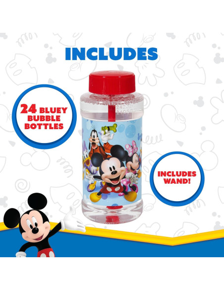 Burbujas de Mickey Mouse 24 Botellas 120 ml con Varitas