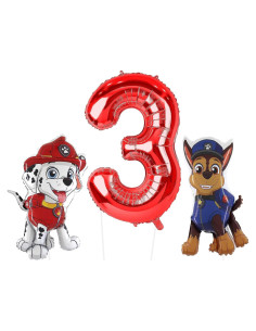 Paquete de globos Paw Patrol Toyland - Chase y Marshall 3 globos