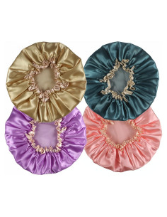 Paquete de 4 Gorras de Ducha HXIELEC Reutilizables Impermeables