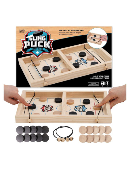 Juego de Mesa Crazy Games Sling Puck 2 Jugadores Madera