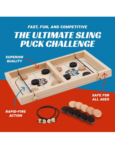 Juego de Mesa Crazy Games Sling Puck 2 Jugadores Madera