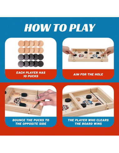 Juego de Mesa Crazy Games Sling Puck 2 Jugadores Madera