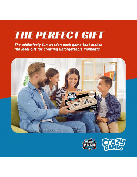 Juego de Mesa Crazy Games Sling Puck 2 Jugadores Madera