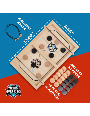 Juego de Mesa Crazy Games Sling Puck 2 Jugadores Madera