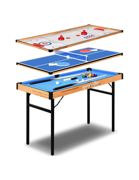 SereneLife Mesa 4 en 1 Plegable con Accesorios para Juegos SereneLife Mesa 4 en 1 Plegable con Accesorios para Juegos