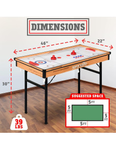 SereneLife Mesa 4 en 1 Plegable con Accesorios para Juegos 2