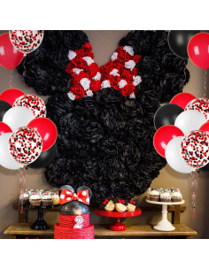 Globos de Láttex JOYYPOP 80Pcs Rojos, Blancos y Negros 2