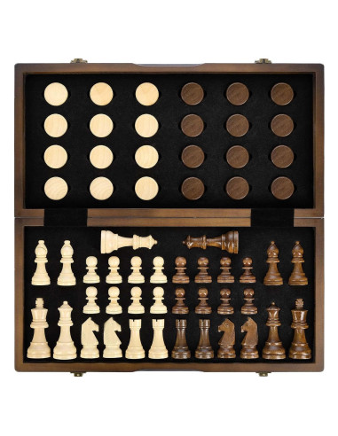 Juego de Ajedrez y Damas Magnético AMEROUS 38 cm 2 en 1