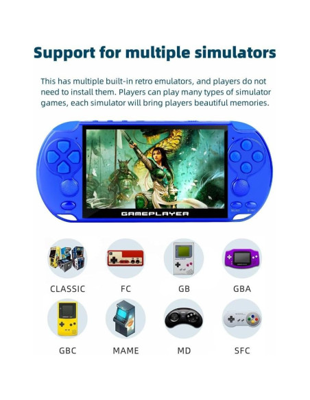 Consola de Videojuegos Portátil JXD 5.1" 7500 Juegos Retro