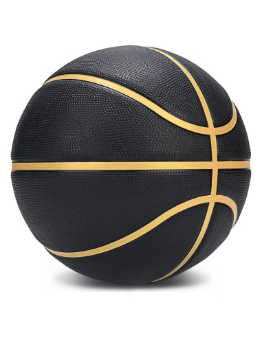 Balón de Baloncesto Tamaño 5 Dakapal Goma Negro y Dorado