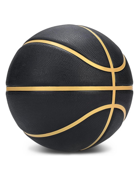 Balón de Baloncesto Tamaño 5 Dakapal Goma Negro y Dorado