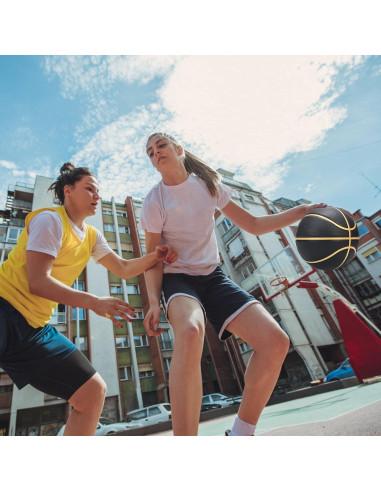 Balón de Baloncesto Tamaño 5 Dakapal Goma Negro y Dorado