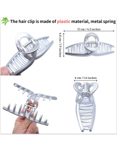 Pinzas para el cabello antideslizantes Molans - 3 Pcs 11x4.8cm 2