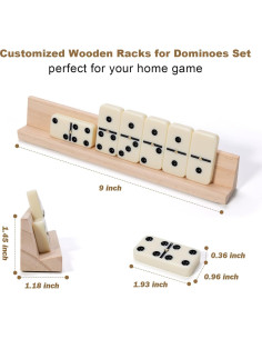 Juego de Dominó OZFRHO Doble 6 con 28 Fichas y Soportes 2