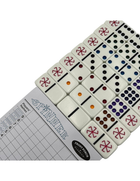 Juego de Dominó Spinner Front Porch Classics en Estuche Madera