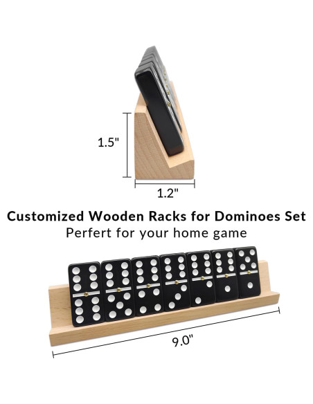 Juego de Dominó Doble 6 Uvcany con 4 Soportes de Madera