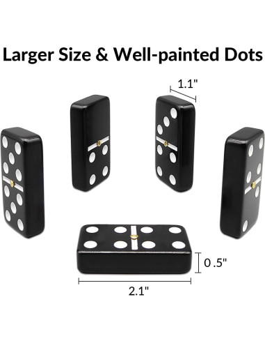 Juego de Dominó Doble 6 Uvcany con 4 Soportes de Madera