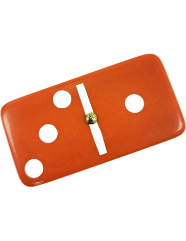Dominó Doble 6 Marion & Co. Jumbo Naranja con Puntos Blancos