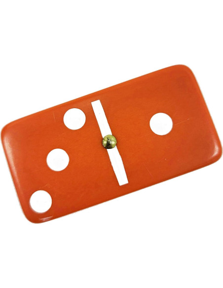Dominó Doble 6 Marion & Co. Jumbo Naranja con Puntos Blancos
