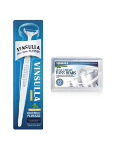 Kit de Hilo Dental Clean VINSULLA con 1 Mango y 60 Cabezas Menta