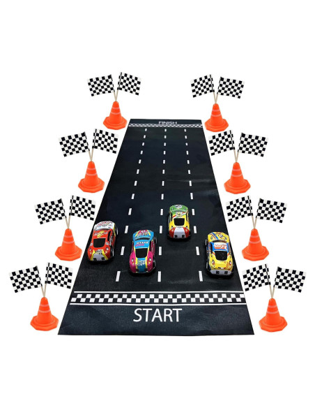 Juego de Mesa Coches de Carreras Mini 41 Piezas Decoración