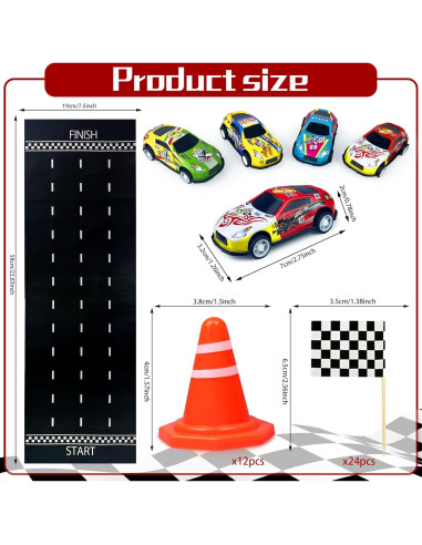 Juego de Mesa Coches de Carreras Mini 41 Piezas Decoración