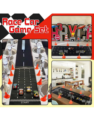 Juego de Mesa Coches de Carreras Mini 41 Piezas Decoración