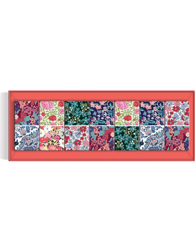 Juego de Dominó Galison Liberty - 28 Piezas de Madera Floral