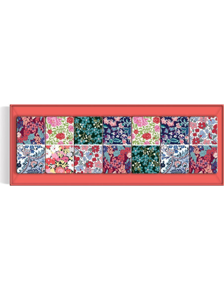 Juego de Dominó Galison Liberty - 28 Piezas de Madera Floral