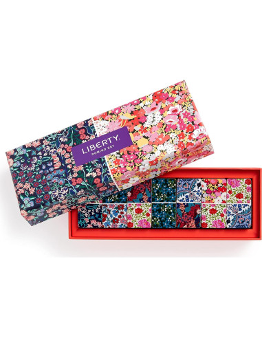 Juego de Dominó Galison Liberty - 28 Piezas de Madera Floral