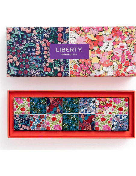Juego de Dominó Galison Liberty - 28 Piezas de Madera Floral