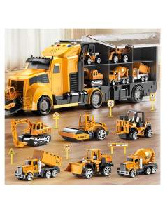 Juego de Camiones de Construcción NIPLOOOW con Alfombrilla 81x68cm