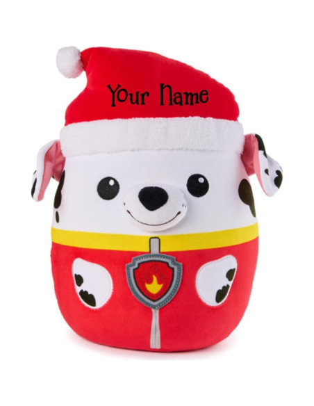 Peluche Squishy PAW Patrol Marshall 30 cm con Sombrero de Santa Peluche Squishy PAW Patrol Marshall 30 cm con Sombrero de Santa