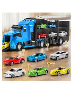 Juego de Camiones de Carreras NIPLOOOW con Alfombrilla 81x69cm