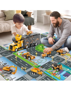 Juego de Camiones de Construcción NIPLOOOW con Alfombrilla 2