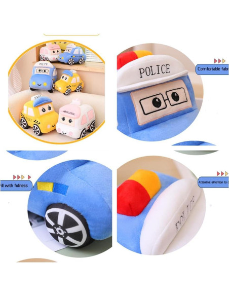 Autobús de Peluche XIYUAN Coche Policía 27.9x17.8 cm